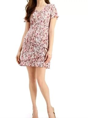 Connected Apparel Asymetrical Tiered Dress